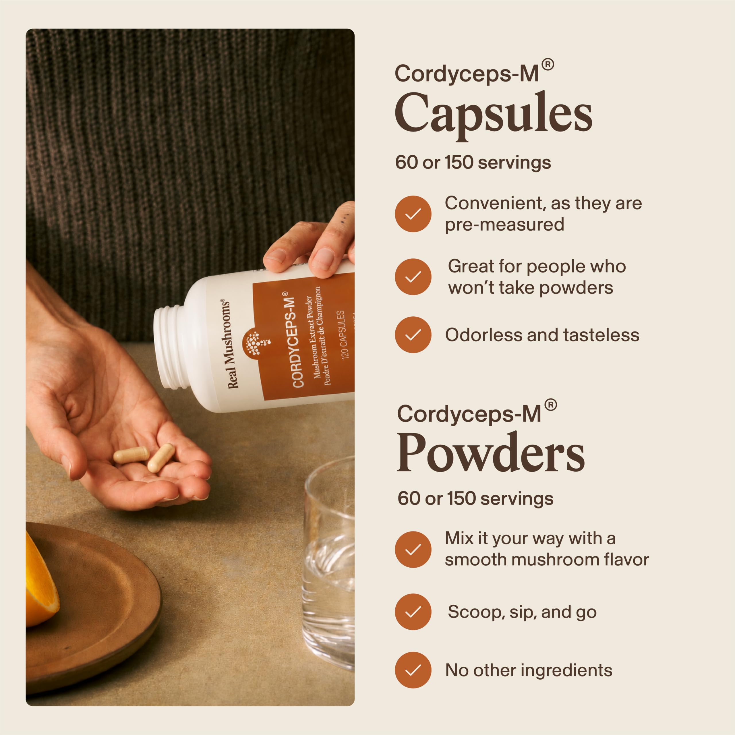 Real Mushrooms Organic Cordyceps Capsules for Energy & Performance, 300ct | Energy and Performance Support, Organic Cordyceps with Verified Beta Glucans, Vegan, Non-GMO, Mushroom Supplement