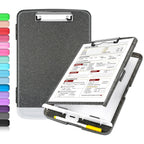 Buy now Sooez Clipboard with Storage, Clip Board 8.5 x 11 with Pen Holder, Plastic Organization Case Box for Letter Legal A4 Size Paper, Low Profile Clip, Nurses Teachers Must Haves, School & Office Supplies at indiglob india
