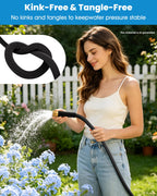 100 FT Garden Hose, Non-Expanding Water Hose, Ultra Flexible, Burst-Resistant, Kink-Free, High-Pressure Garden Hose for Easy All-Weather Use on Lawns, Gardens, and Outdoor Cleaning
