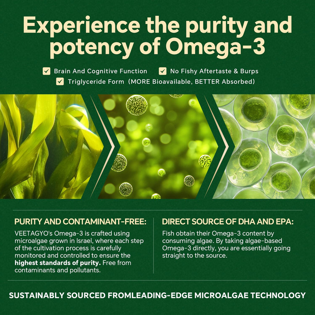 VEETAGYO Vegan 1200mg Omega 3 Gummies 60Cts
