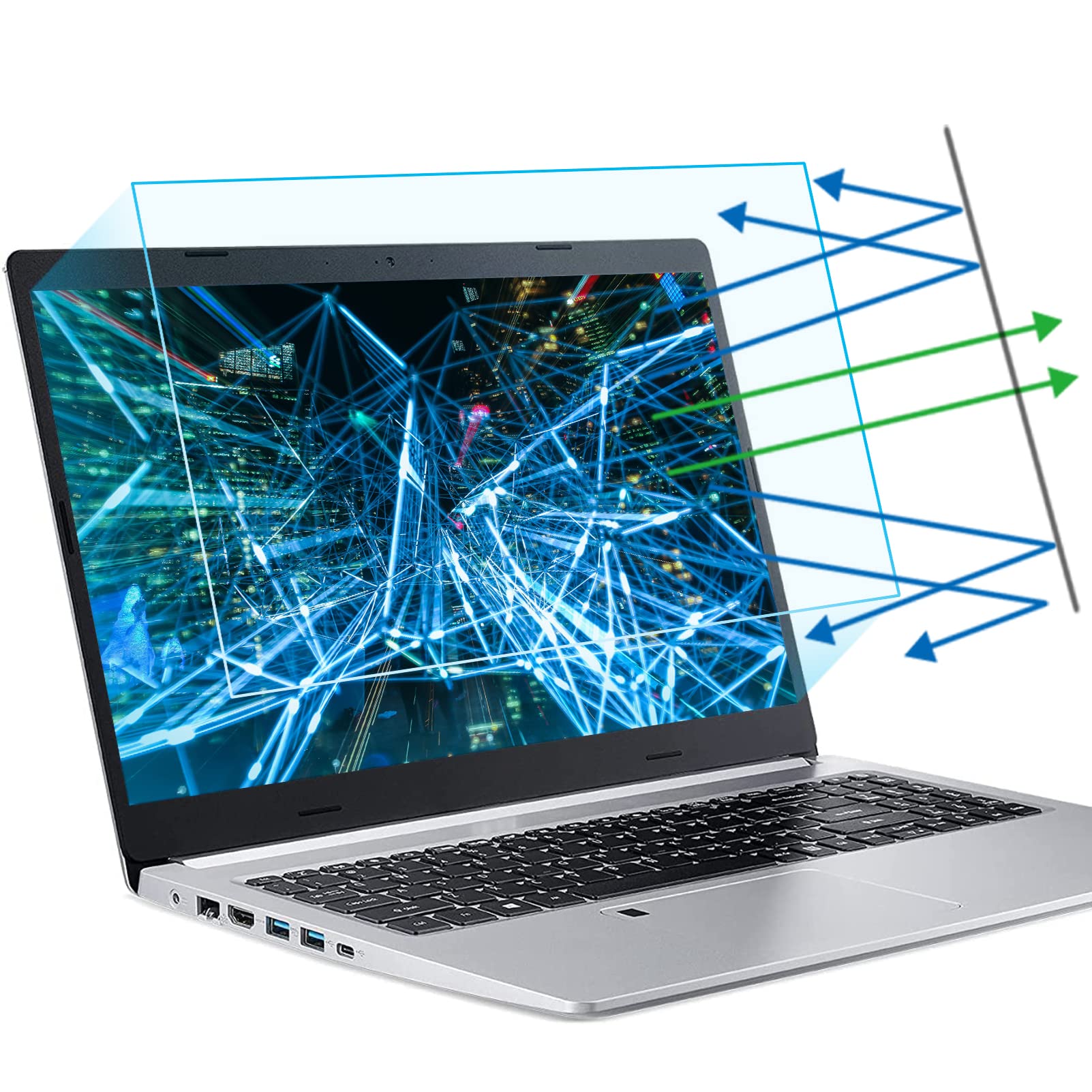 Buy now F FORITO 2-Pack 15.6 Inch Anti Blue Light Laptop Screen Protector, Eye Protection Anti Glare Matte Computer Screen Cover for 15.6" Laptop with 16:9 Aspect Ratio, Reduce Eye Strain and Touch Sensitive at indiglob india