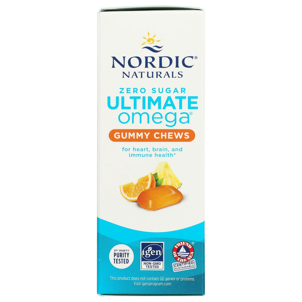 Nordic Naturals Omega 3 Gummies - Ultimate Omega - 54 Count - Tropical | Tropical Fruit gummies. Zero sugar. High-potency omega-3 (Ultimate Omega formula). Heart & brain support. Non-GMO. 54 count.