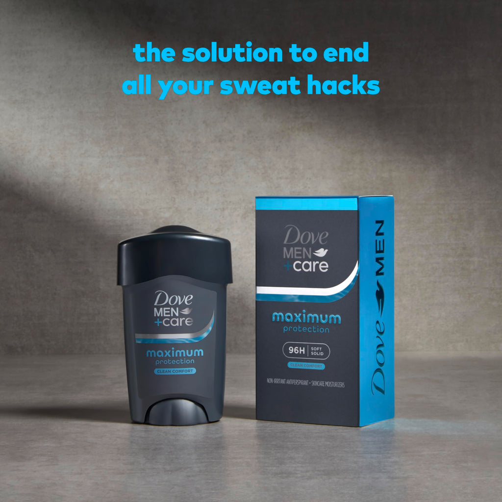 Dove Men+Care Clinical Protection Antiperspirant Clean Comfort 1.7 oz | For heavy sweating, Helps stay fresh & confident, With 1/4 moisturizers, Clean Comfort scent
