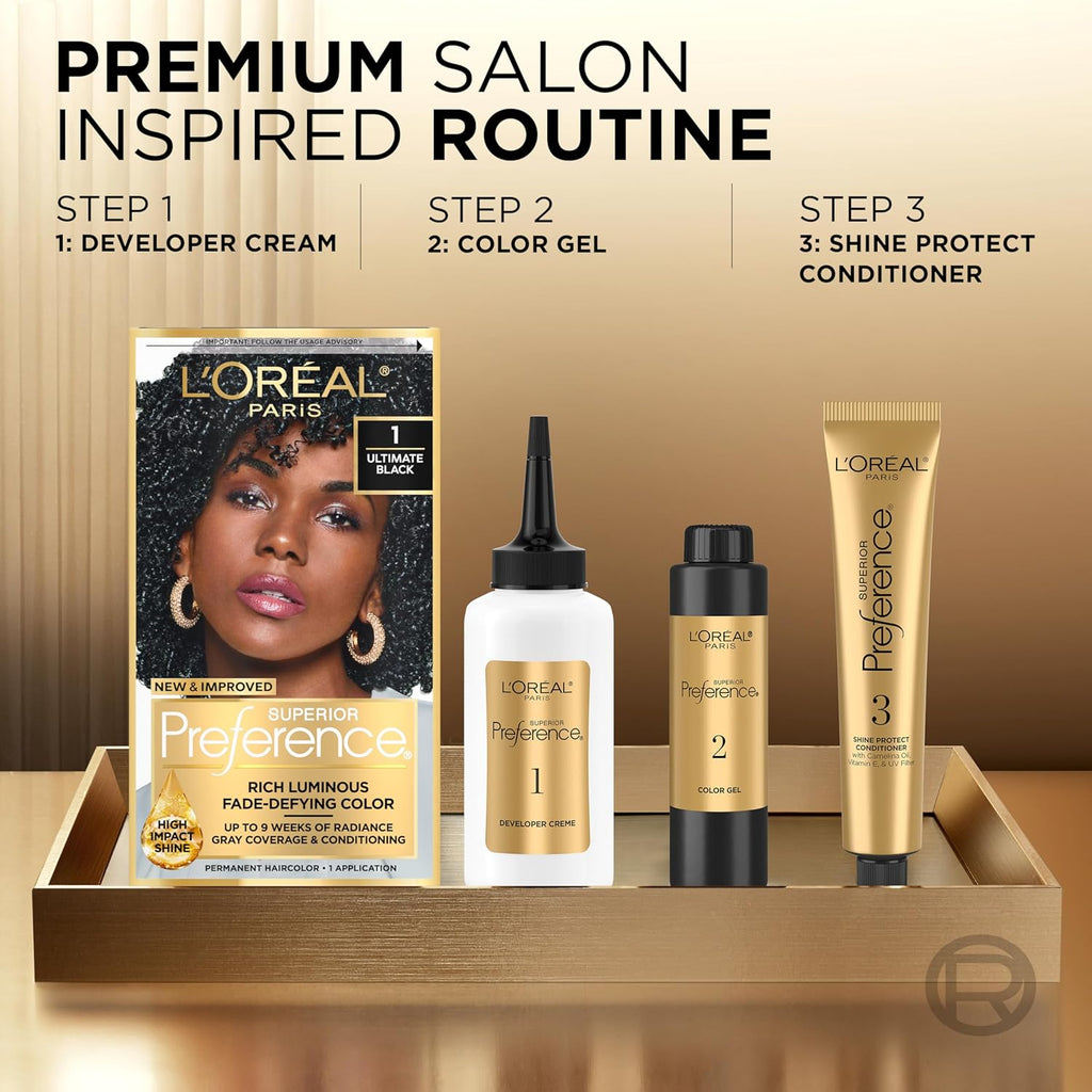 Buy now L'Oreal Paris Superior Preference Luminous Fade-Defying Permanent Hair Color, Hair Dye For Up to 9 Weeks of Radiance, Light Ash Blonde 9A, 1 Hair Dye Kit at indiglob india