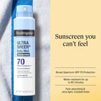 Neutrogena Ultra Sheer Dry Touch Sunscreen Spray, SPF 70, 3 x 5 oz | Broad Spectrum UVA/UVB Protection, Lightweight Spray, Water-Resistant up to 80 Minutes, PABA-, & Oxybenzone-Free