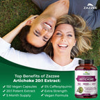 Zazzee Extra Strength Artichoke 20:1 Extract, 5% Caffeoylquinic Acid, Vegan
