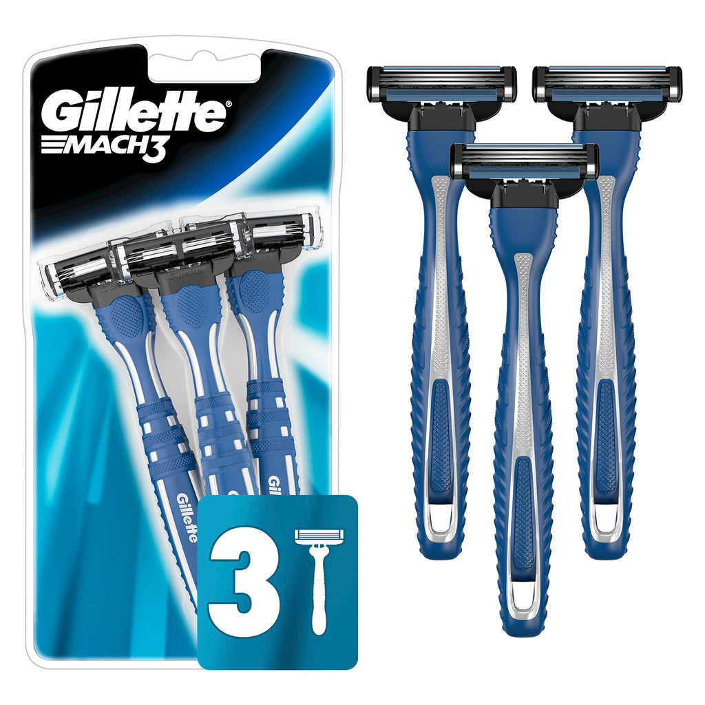 Buy now Gillette Mach3 Men's Disposable Razors, 3 Count at indiglob india