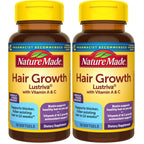 Nature Made Hair-Growth Softgels, Clinically Studied Lustriva + Biotin, Vitamin C & A, Hairs Growth Vitamins - Support Healthy Hair as You Age, 30 Softgels, 30 Day Supply, (Pack of 2)