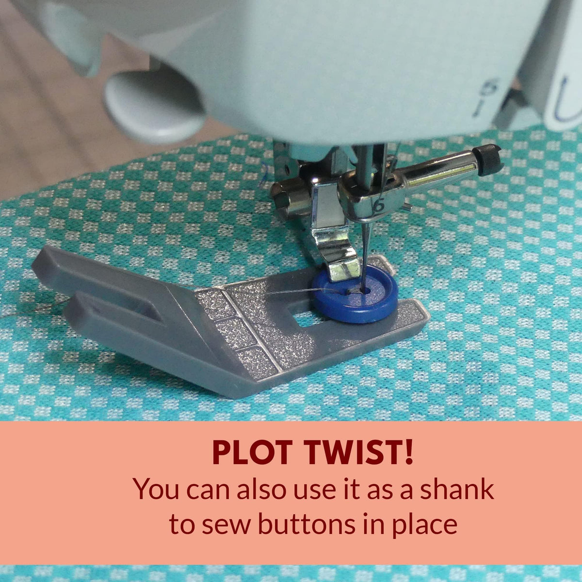 Madam Sew Bulky Seam Jumper – Hump Jumping Button Sewing Tool and Flush Plate Presser Foot for Chunky Denim and Hemlines – Compatible with Husqvarna Viking, Brother, Singer, Janome and Pfaff