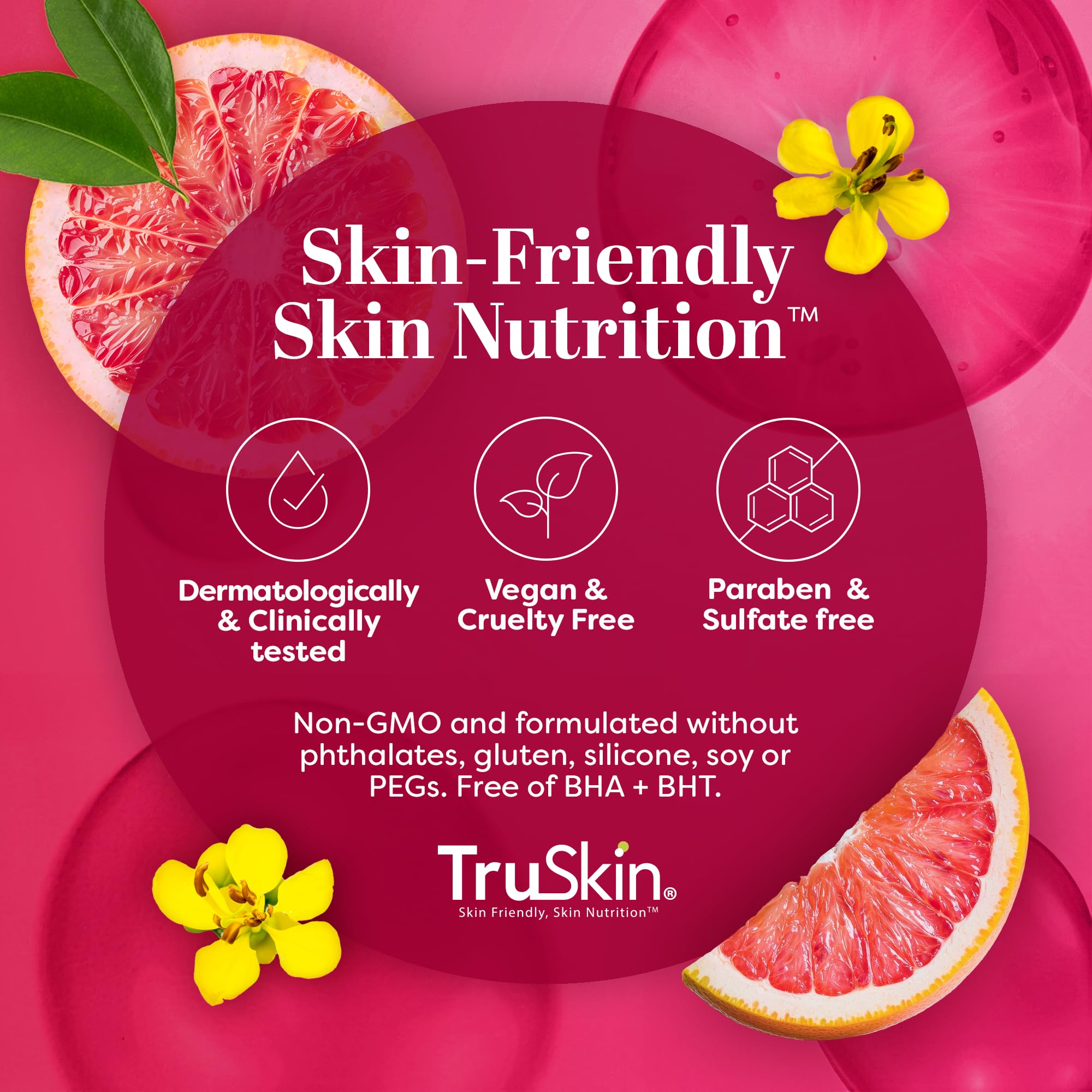 TruSkin Vitamin C Super Serum for Face, 5 Skin Benefits, 2 fl oz | Vitamin C, Retinol, Niacinamide, Hyaluronic Acid and Squalane to brighten, firm, smooth, hydrate, and refine skin