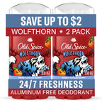 Old Spice Aluminum Free Deodorant for Men, 24/7 Long-Lasting Freshness & Scent, Long Lasting Protection to Help Fight Odors, Legendary Fragrance, Wolfthorn Sweet Citrus Scent, 3 oz (Pack of 2)