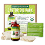 RejuveNaturals Castor Oil (16oz Glass Bottle) USDA Certified Organic, 100% Pure, Cold Pressed, Hexane Free. Boost Hair Growth for Thicker, Fuller Hair, Lashes & Eyebrows.