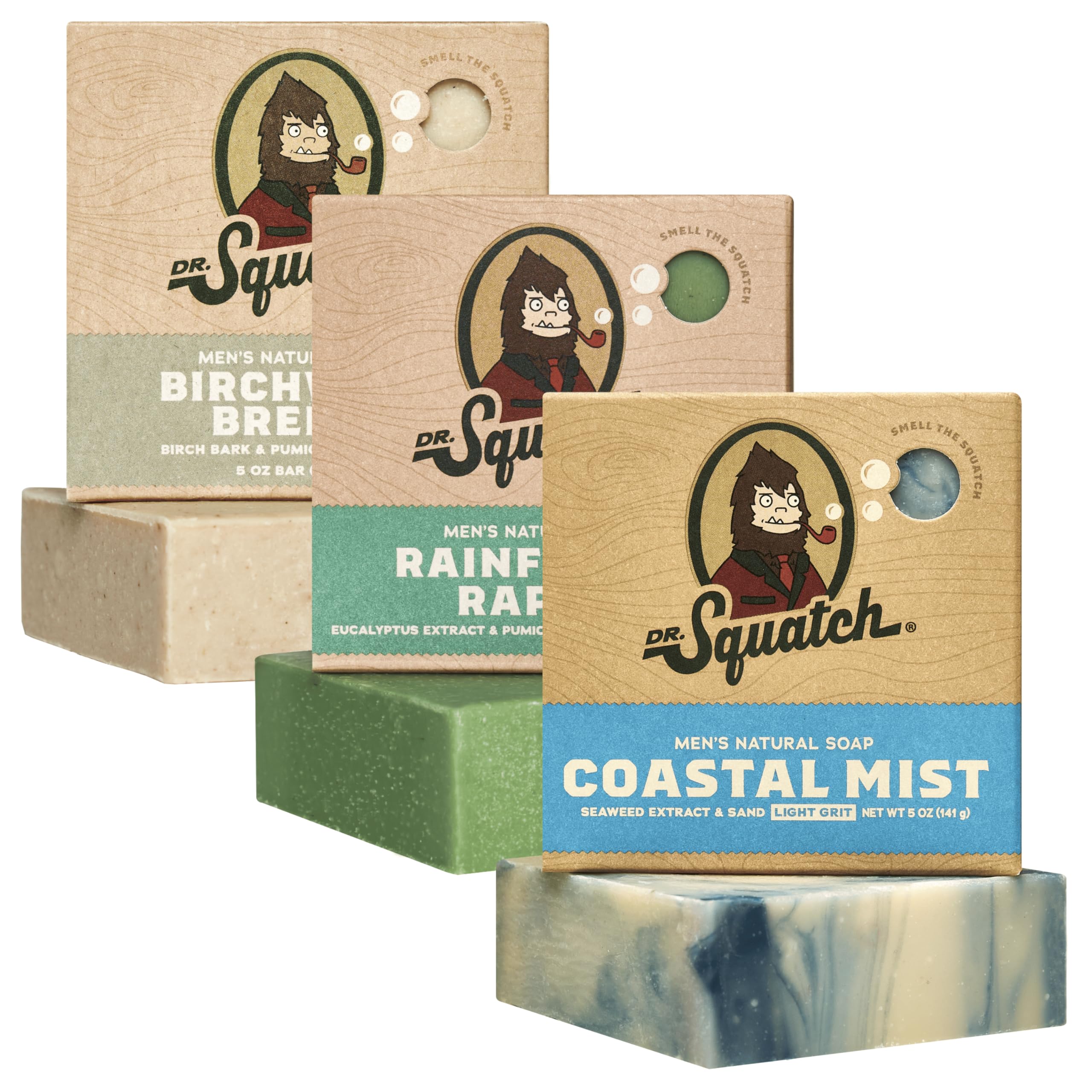 Buy now Dr. Squatch Natural Men’s Bar Soap - Cold Process Body Soap Bar with Natural Oils - Gifts for Men - Coconut Castaway, Fresh Falls & Cool Fresh Aloe (5 oz, 3-Pack) at indiglob india