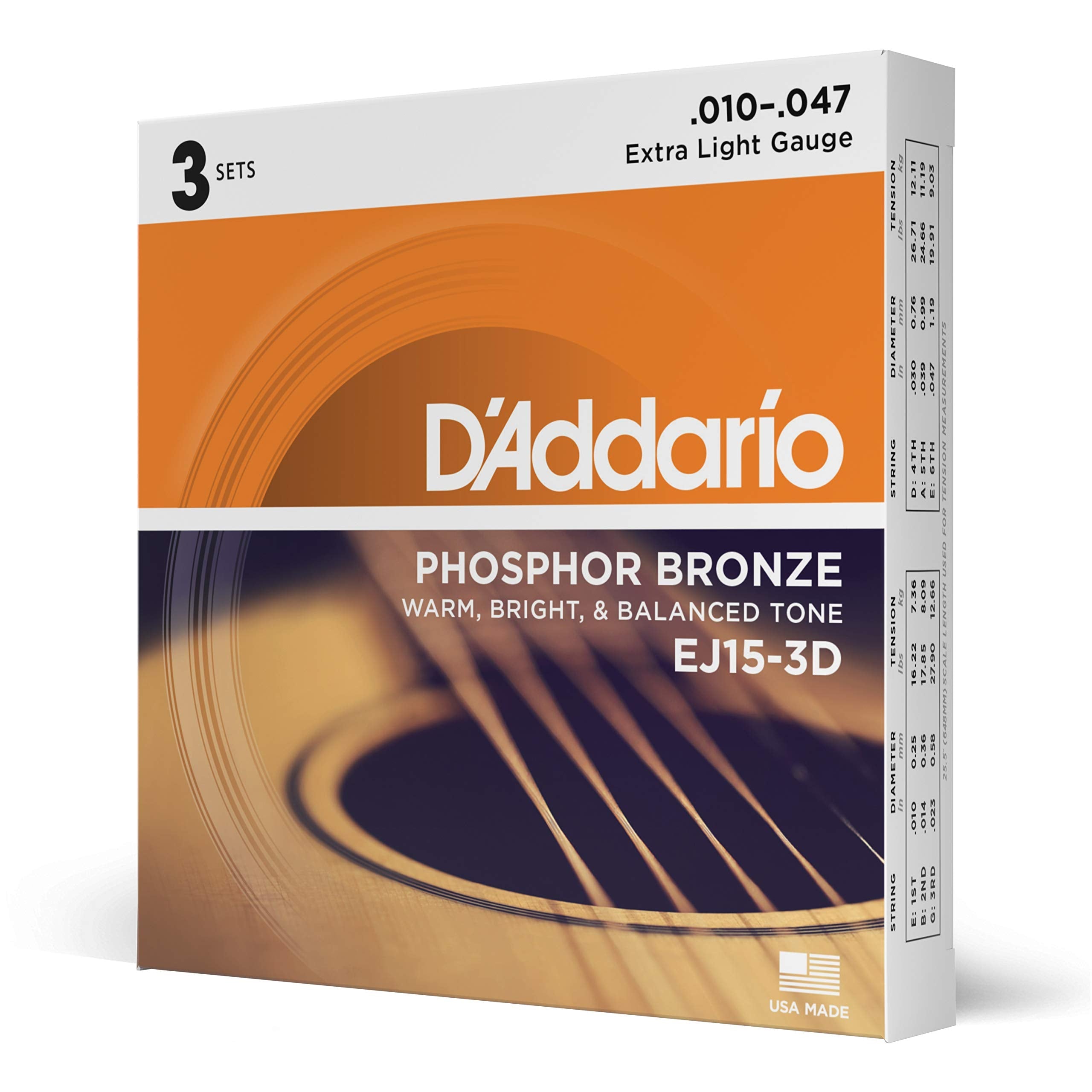 Buy now D'Addario Acoustic Guitar Strings, Phosphor Bronze, EJ42, Resophonic Medium Gauge 16-56, 6-String Set, Pack of 1 3-Pack Extra Light, 10-47 at indiglob india
