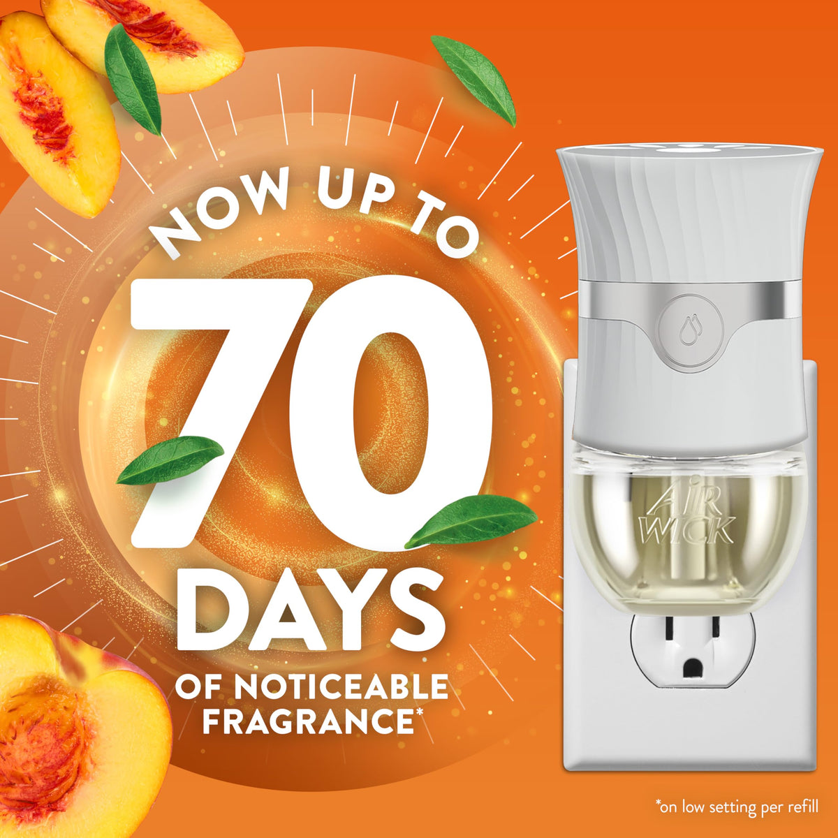 Air Wick Plug In Scented Oil Refills, Sweet Peach & Sunshine, 4ct