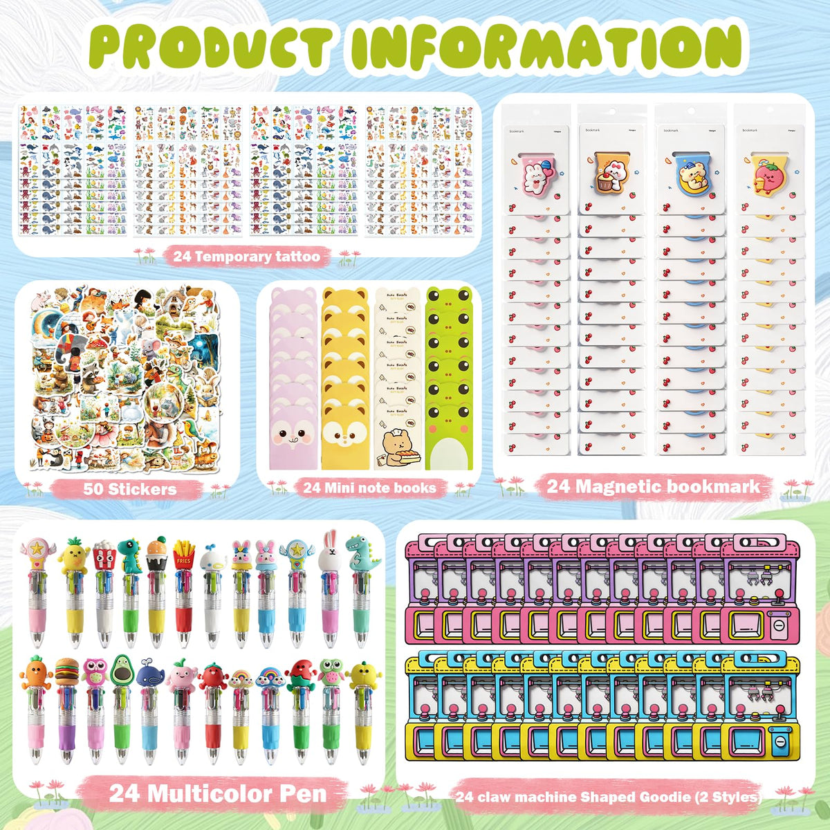 Cute Return Gifts Party Favors Supplies, 24 Pack Birthday Goodie bags