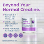 NativePath Creatine Monohydrate, Unflavored, 30 Servings | 5g Per Serving, 2g L-Leucine & 1.5g L-Carnitine, Supports Strength, Power, Muscle & Recovery, Men & Women