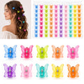 80Pcs Mini Butterfly Hair Clips for Women, 10 Glitter Colors, 0.6inch/1.5cm Tiny Claw Clips, 90s Y2K Hair Accessories, Small Butterfly Hair Clips with Storage Box