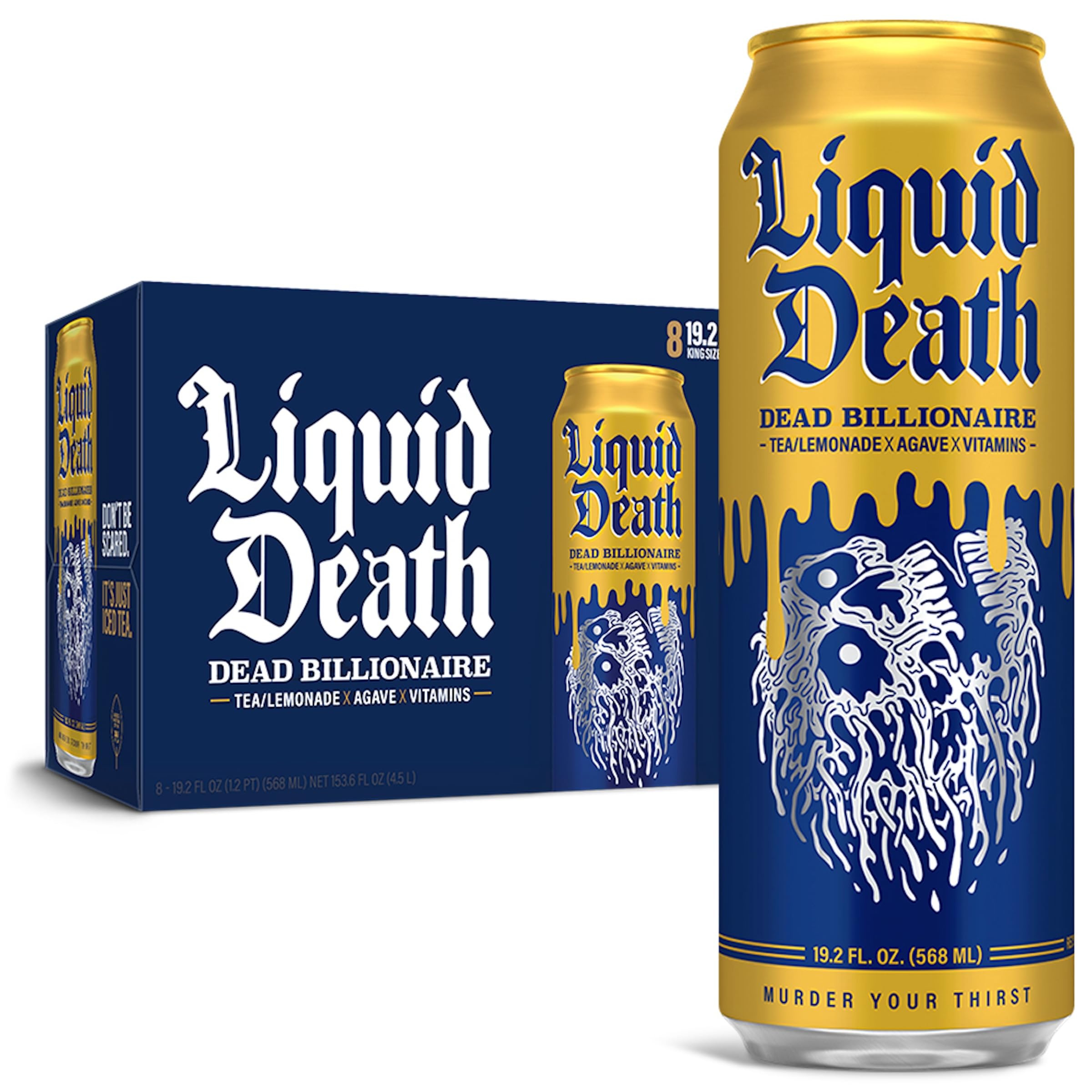 Buy now Liquid Death Iced Tea - Blueberry Buzzsaw (Blueberry-Flavored Black Tea), Less Sugar*, Boost of Caffeine, B Vitamins, No Artificial Sweeteners, 12 Fl Oz (Pack of 12) Model B0BL6CJCHF at indiglob india