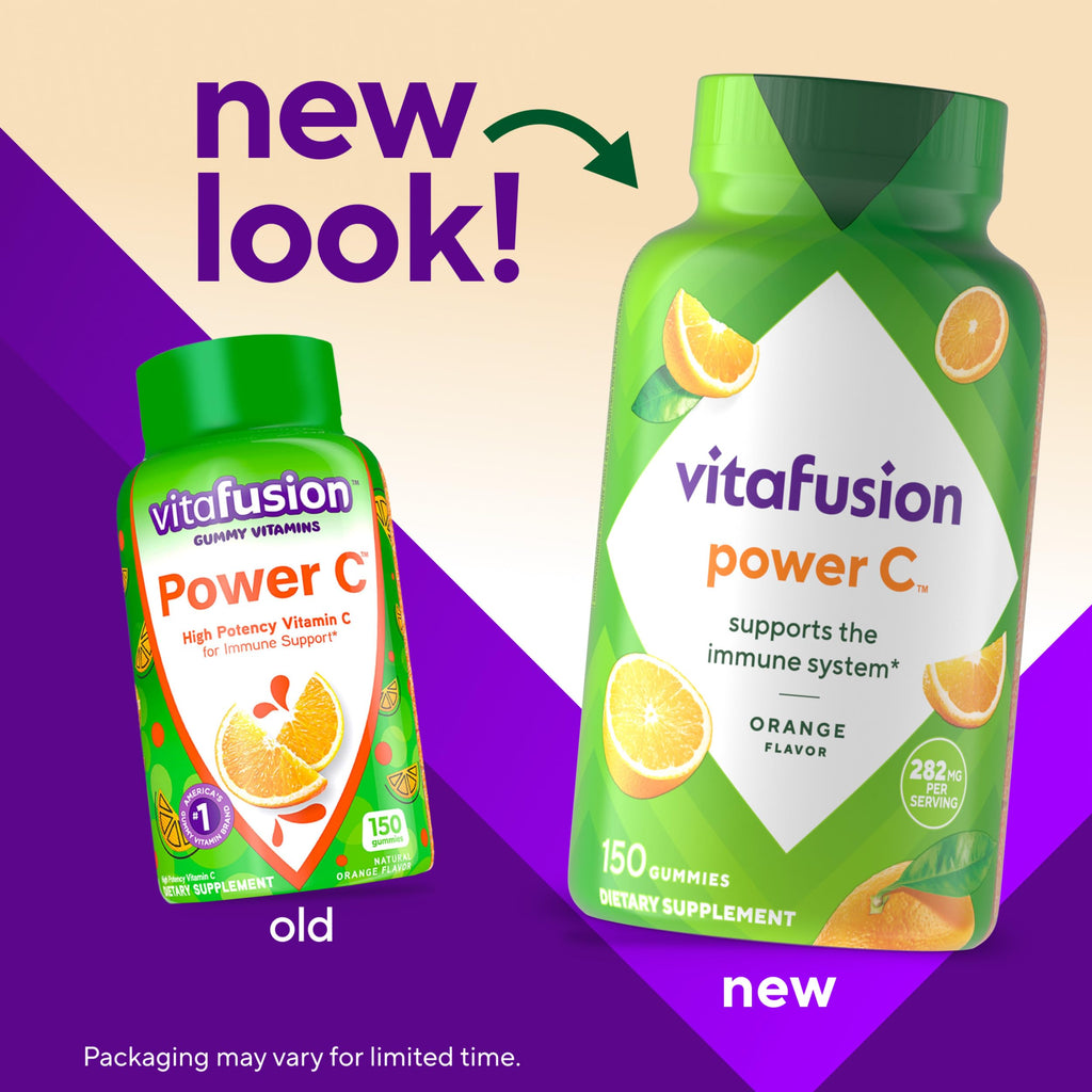 Vitafusion Power C Vitamin Gummies | 150 Count for Adult Men & Women | Orange Flavor | Gluten and Dairy-Free Gummy Supplement