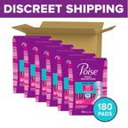 Poise Ultra Thin Incontinence Pads for Women, 5 Drop, Long, 180 ct