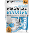 Dishwasher Detergent Booster Prewash Powder - ACTIVE Citric Acid Dishwashing Additive for Hard Water, Natural Dish Washer Shine & Rinse Aid, Lime Scale Remover for Cloudy Glassware - 64 Uses (32-oz)