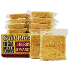ST. ALBANS BAY SUET PLUS Suet Cake Variety Packs | 11 oz. Wild Bird Suet Cakes | (Peanut and Berry, 10 Pack)