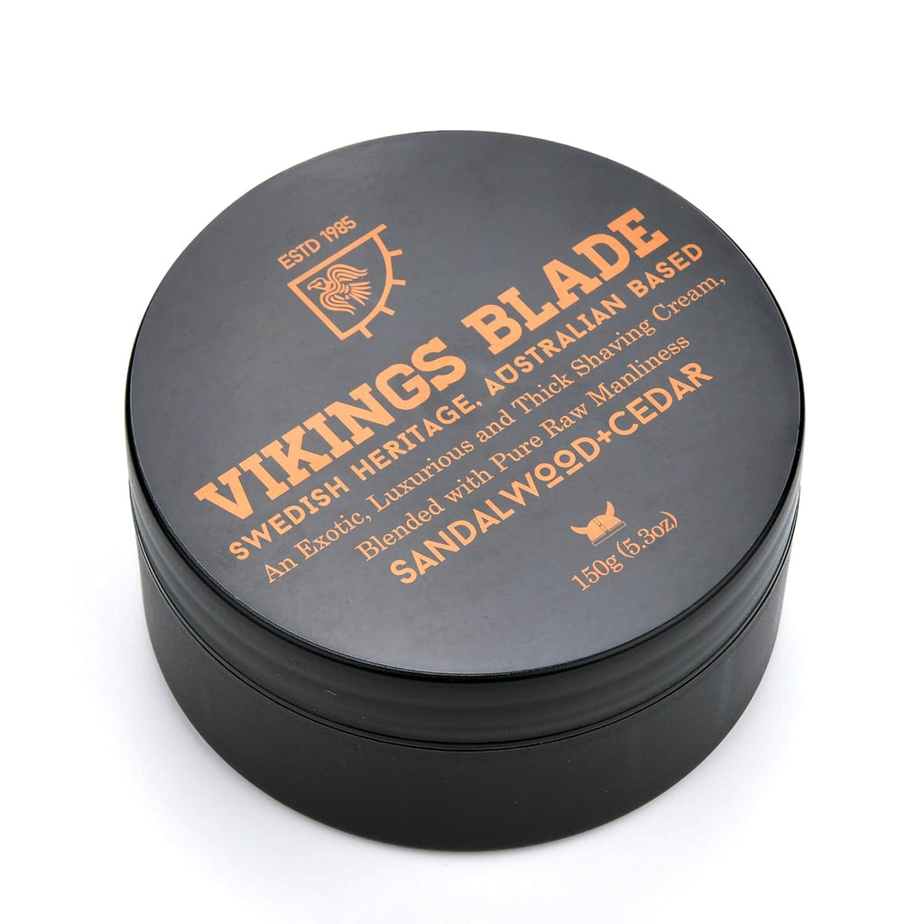 Buy now VIKINGS BLADE Luxury Shaving Cream, Sandalwood & Western Red Cedar, Silky Buttery Smooth, Surfactant Base. Refreshing, Clean, Close, FOAMING Shave Cream 5.3 Ounce (Pack of 1) Sandalwood Cedar at indiglob india