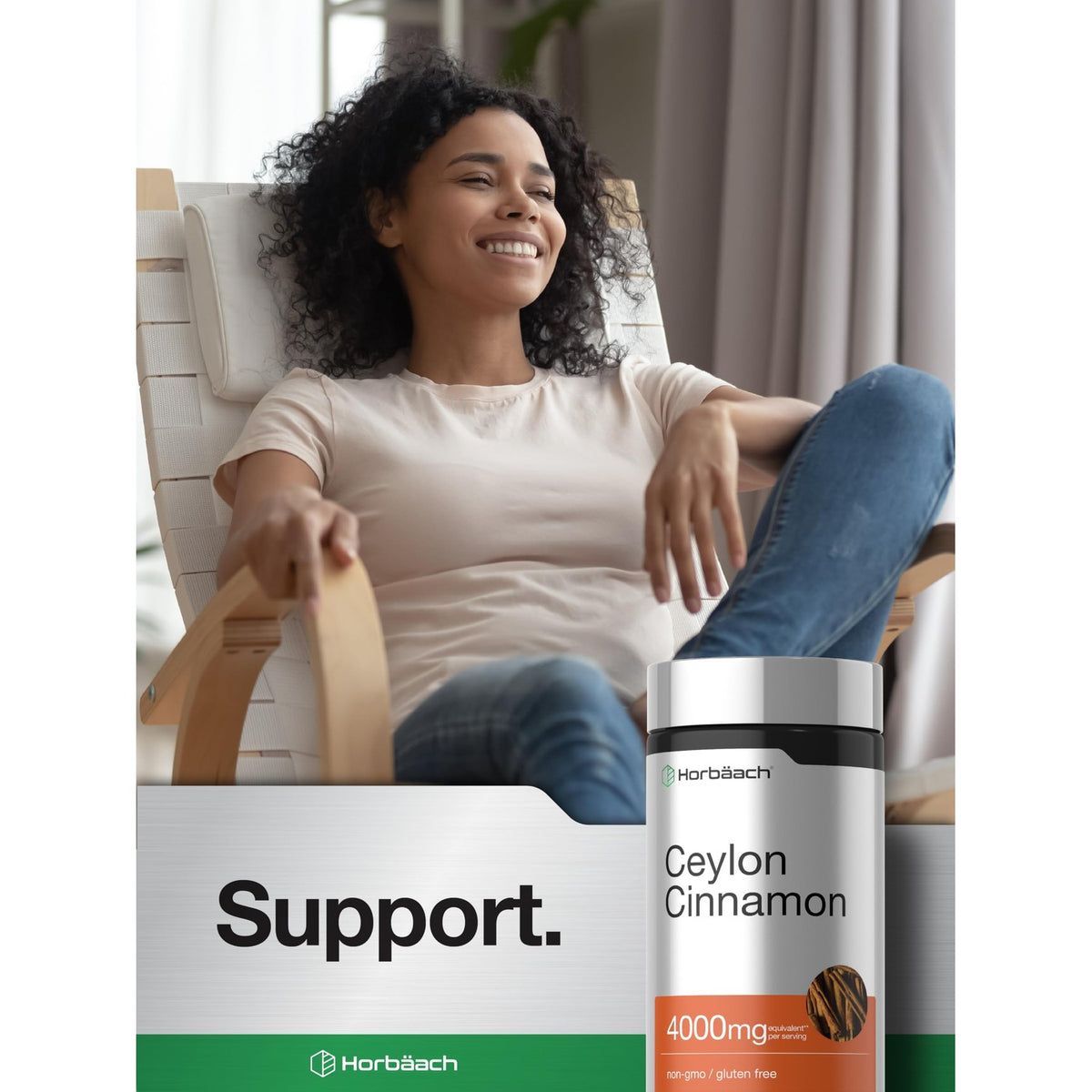 Horbäach Ceylon Cinnamon Capsules | 250 Count | Non-GMO, Gluten Free