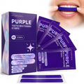 Purple Teeth Whitening Strips - 42 Count - Peroxide Free Color Correcting Whitening Strips - At Home Smile Care Kit