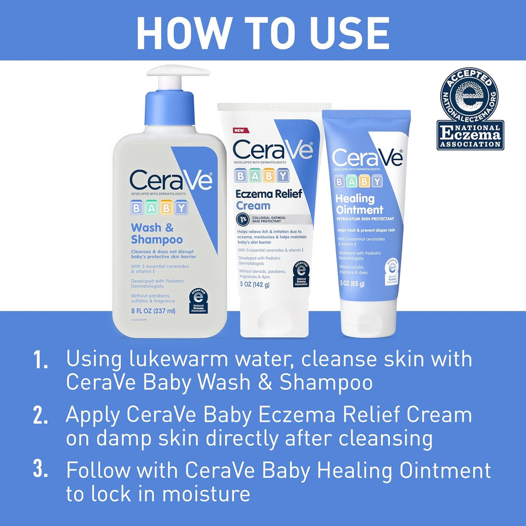 Buy now CeraVe Baby Eczema Relief Cream, 1% Colloidal Oatmeal Cream With Vitamin E & Ceramides, Soothes & Calms Itchy Skin, Developed With Pediatric Dermatologist, Fragrance Free, 5oz at indiglob india