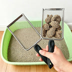 2 Pack Cat Litter Scoop with 3.8mm & 5mm Mesh – Stainless Steel Kitten Litter Scoop with 2 Adhesive Hooks, Metal Cat Poop Scooper for All Litter Types, Efficient Sifting & Easy Cleaning for Litter Box