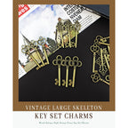 JIALEEY 3 Type of 30 PCS Vintage Large Skeleton Key Set Charms, Mixed Antique Style Bronze Brass Key Set Charms for Pendant DIY Jewelry Making Wedding Party Favors