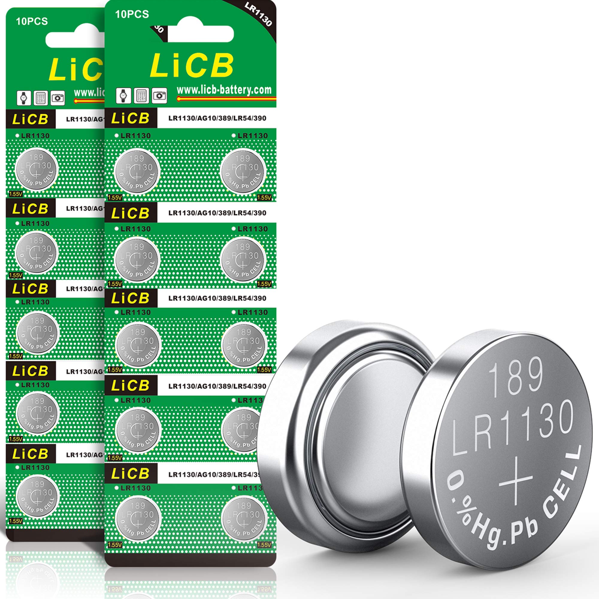 Buy now LiCB 20 Pack LR1130 AG10 Battery 1.5V Long-Lasting Alkaline Button Cell Batteries at indiglob india