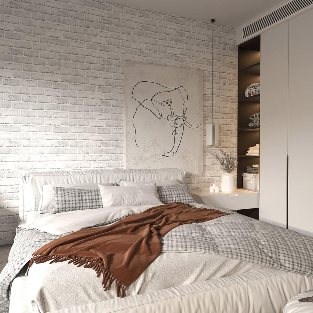 Buy now Cohoo Home Brick Wallpaper Peel and Stick Contact Paper 120inL 18inW Faux 3D Brick Contact Paper for Walls White Gray Grey Self Adhesive Removable Wallpaper Backsplash Bedroom Wall Sticky Waterproof at indiglob india