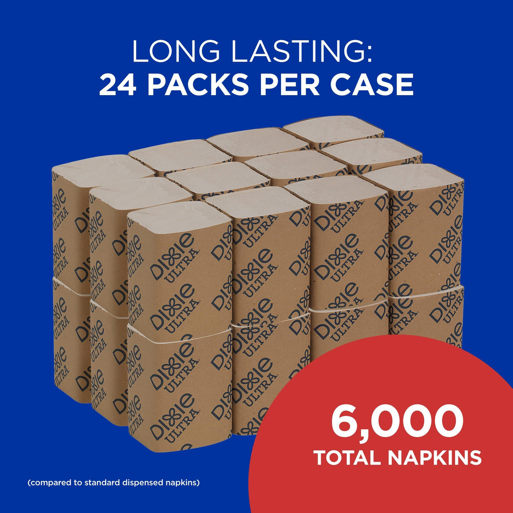 Dixie Ultra® Interfold 2-Ply Napkin Dispenser Refills by Georgia-Pacific, Brown, 250 Napkins Per Pack, 24 Packs Per Case, 32019