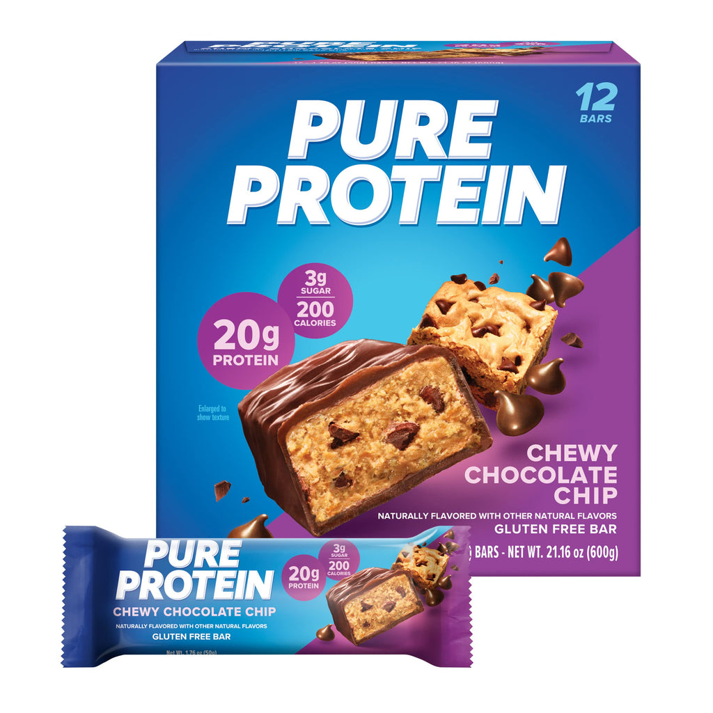 Buy now Pure Protein Chocolate Peanut Caramel Protein Bars â€“ 20g Protein, 3g Sugar, 190 Calories (12 count) Low Sugar* High Protein Snack - Gluten Free - Perfect for a Healthy Snack at indiglob india