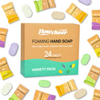Flowcheer Foaming Hand Soap Refill Table in variety pack with 24 plant-derived tablets for gentle and clean washing.