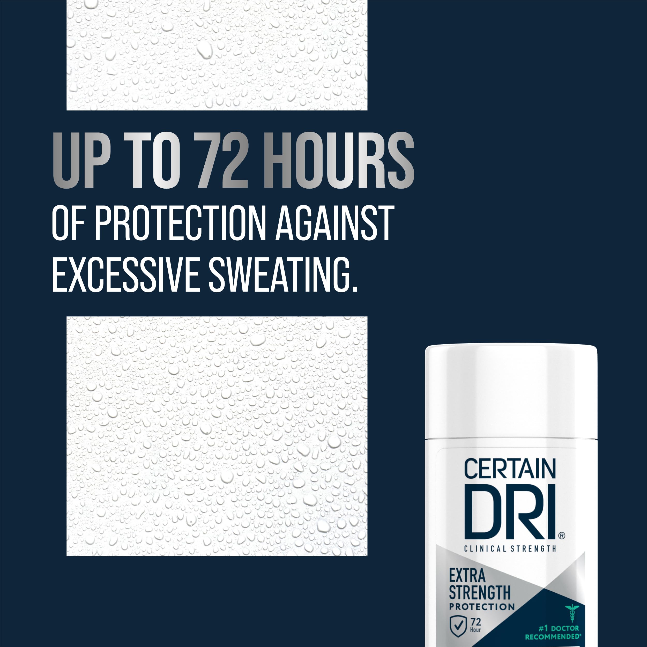 Certain Dri Extra Strength Clinical Antiperspirant, 1.7 oz | 24-Hour Underarm Sweat & Odor Protection for Excessive Sweating, Maximum Deodorant for Men & Women, Powder Fresh Scent