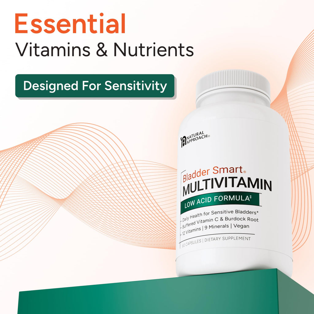 Low-Acid Multivitamin for Sensitive Bladders | 12 Vitamins & 9 Minerals | Buffered Vitamin C & Burdock Root | USA Manufactured | 60 Capsules
