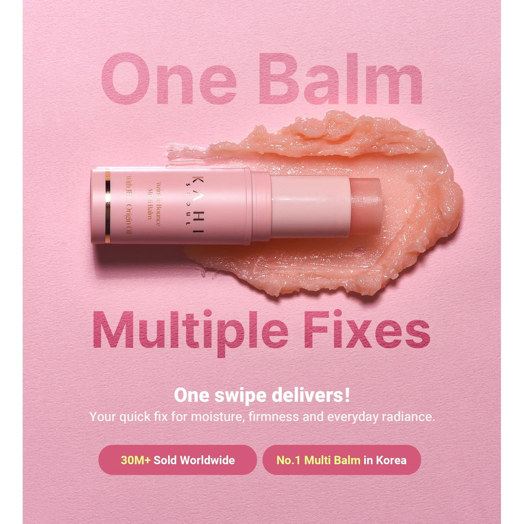 KAHI Wrinkle Bounce Multi Balm Stick - PDRN Collagen Facial & Body Balm | PDRN + Collagen, 48-Hour Hydration, Multi-Purpose Balm, Face Care, Eye Care, Lip Care, Neck Care, Makeup Base, Portable Stick