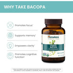 Buy now Himalaya Bacopa Monnieri Nootropic Herbal Supplement, Supports Calm, Memory, Cognition, USDA Certified Organic, Non-GMO, 750 mg, 60 Plant-Based Caplets, 60 Day Supply at indiglob india