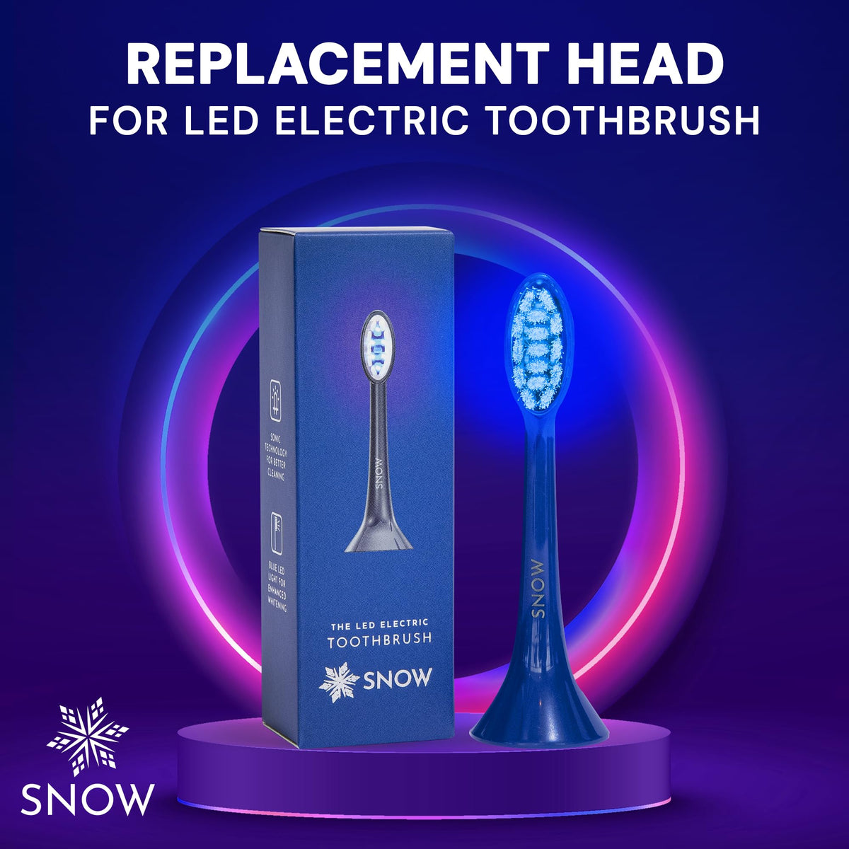 Snow Toothbrush Refill Head for LED Electric Toothbrush, Gen 1, Blue