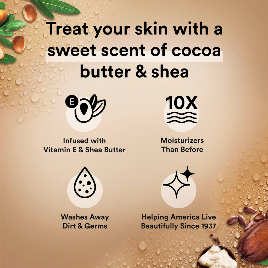 Suave Moisturizing Body Wash, Cocoa Butter and Shea with Vitamin E Extract, No Parabens, No Phtahaltes, 18 Oz (Pack of 12)