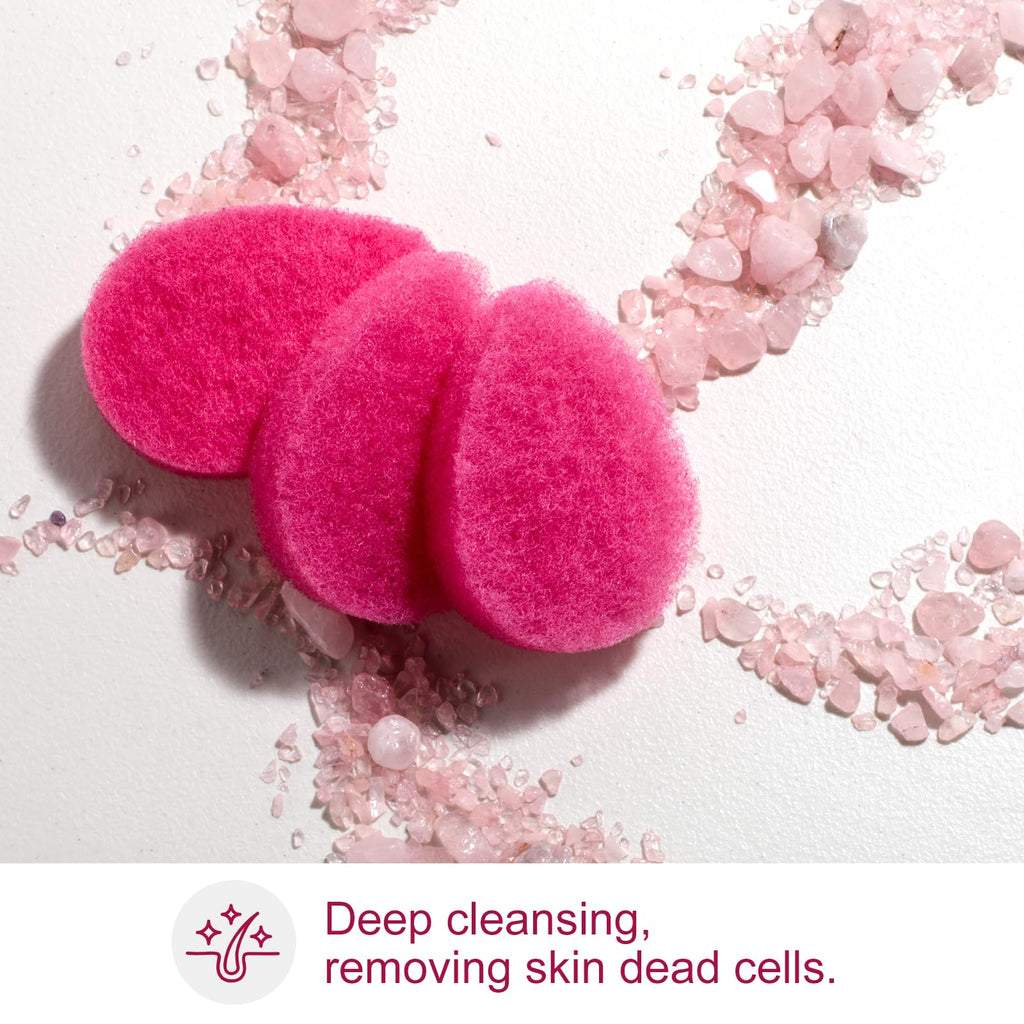 BS-MALL Facial Sponge 12 Pcs – Exfoliating Face Scrubber for Deep Cleansing, Removes Blackheads, Reusable Design, Perfect for Skin Care Routine (Hot Pink-Soft Texture)