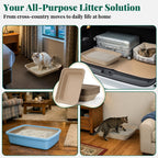 10-Pack Disposable Litter Box for Kitty Cats, Thick & Leak-Proof, Eco-Friendly Travel & Home Litter Pan, No-Scrub for Cats