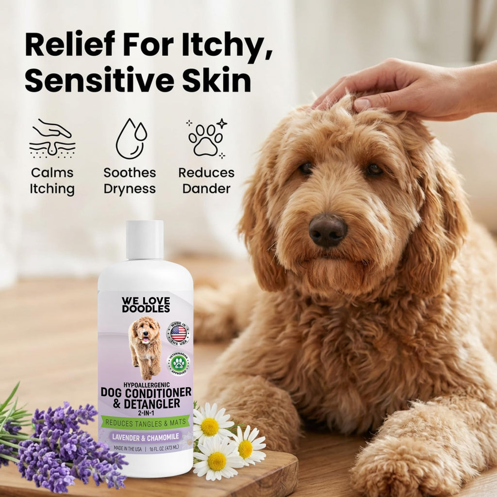 2-in-1 Dog Conditioner & Detangler, for Doodles & Poodles, Lavender, 16OZ