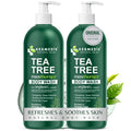 KESMEDIK Tea Tree Body Wash with 100% Tea Tree Oil for Skin, 2-Pack | MaxTherapy Body Soap with Tea Tree, Aloe & Eucalyptus, Cleans, Soothes & Refreshes Sensitive, Itchy Skin for Men & Women