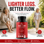 Blood Flow Care Blood Circulation & Leg Vein Support, 120 Capsules | Horse Chestnut, Cayenne Pepper, Diosmin & Butcher's Broom for Healthy Blood Flow, Vascular Function & Leg Comfort