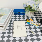 DSTELIN Blank Spiral Notebook, 2-Pack, Soft Cover, Sketch book, 100 Pages / 50 Sheets, 7.5 inch x 5.1 inch, 100GSM, (Black)